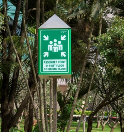 A Syngene sign board for assembling point